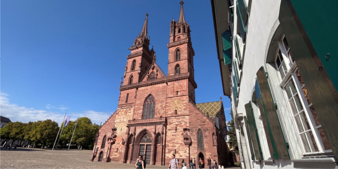 La Cattedrale (Basler Münster) e la Pfalz a Basilea
