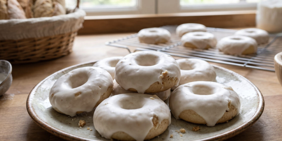 Le Rousquilles, i tradizionali biscotti a ciambella con glassa bianca tipici della Catalogna francese e dei Pirenei Orientali.